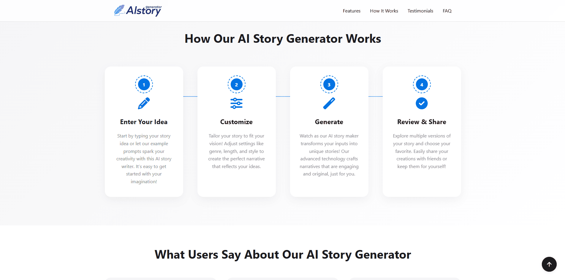 AI Story Generator — writing workspace