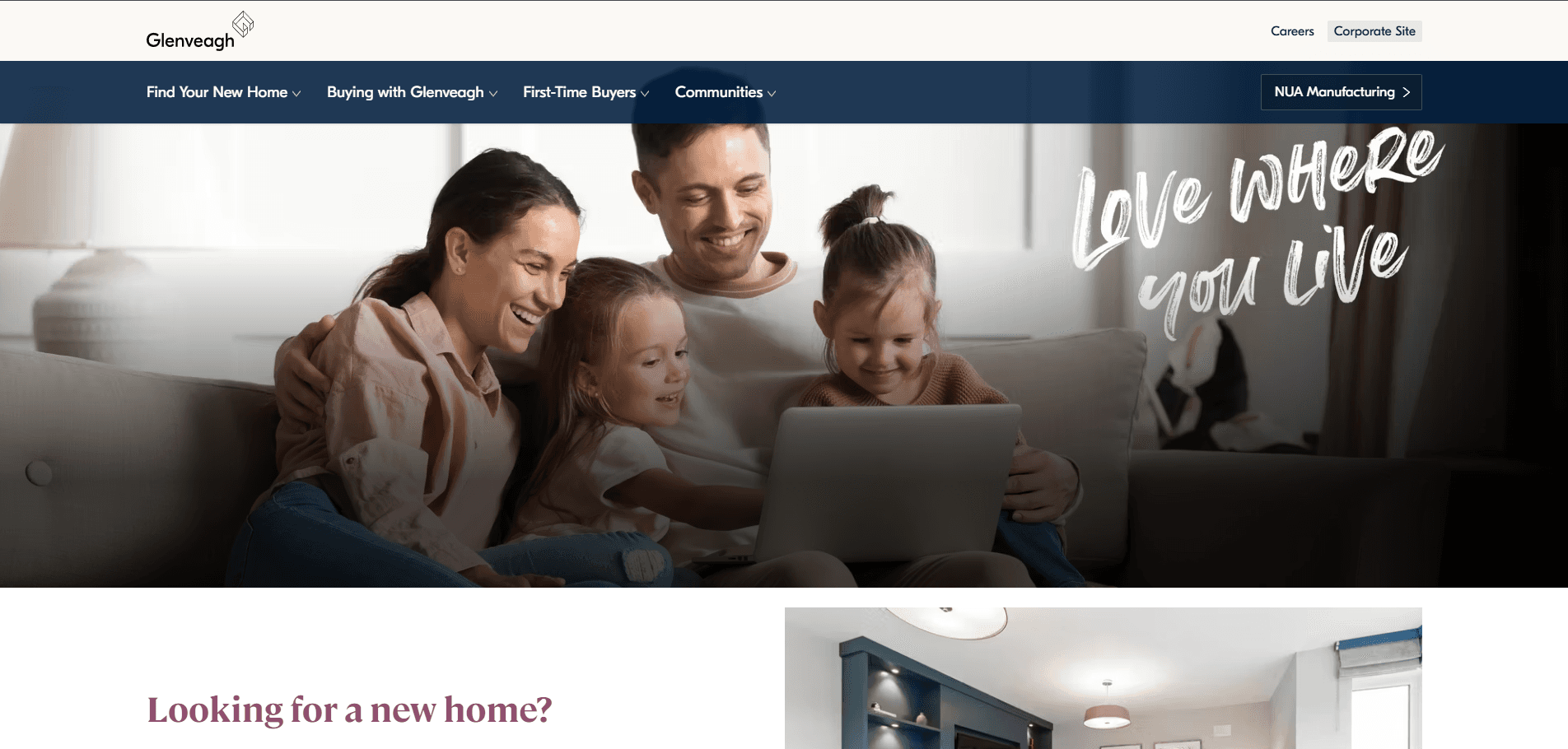 Glenveagh – Home of the New landing page